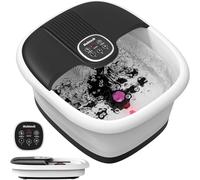 Nekteck Collapsible Foot Spa Bath Massager with Heat & Remote Control, Foldable Foot Bath Tub with Bubbles,16 Massage Rollers & Pumice Stone, Electric Footspa Massager for Home Pedicure
