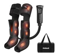 Nekteck Leg Massager with Heat, Air Compression Foot and Calf Massage Machine, Portable Full Leg Boot Massage Tool with 2 Heats 6 Modes 6 Intensities for Circulation and Pain Relief (One Pair)