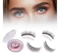 Nelacony Snap-on Lashes, Reusable Adhesive Eyelashes, Glueless Natural Look Eyelashes, 2PCS Reusable Self-Adhesive Eyelashes Glue-Free (D-L08 Natural Style)