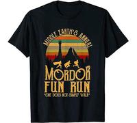 NelaYan New! One Does Not Simply Walk Middle Earths Annual Mordor Fun Run Crew Neck Unisex Short Sleeve T-Shirt M Black