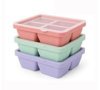 Nelbons 3Pcs Ice Cube Tray,Easy-Release Silicone Large Ice Moulds with Removeable Lids,Perfect for Chilled Drinks,Freezer,Baby Food,Whiskey and Cocktail, BPA Free (PPG) (lzh) BG-FZL (2, 3Pack)