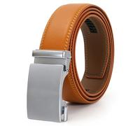 Nelbons Men's Belt, Leather Ratchet Belt for Men with Slide Buckle,Trim to Fit width 3.5cm 1 3/8 inch