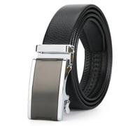 Nelbons Men's Belt, PU Ratchet Belt for Men with Slide Buckle,Trim to Fit width 3.5cm (6, Up to 40" waist adjustable)
