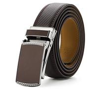 Nelbons Men's Belt width 3.0cm 1 1/8 inch, Leather Ratchet Belt for Men with Slide Buckle,Trim to Fit