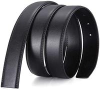 Nelbons Men's Leather Belt Strap Without Buckle, Strap ONLY 2.8/3.0/3.2/3.5/3.8cm(4size) wide,replacement belt… (Up to 44" waist adjustable, Width3.0CM)