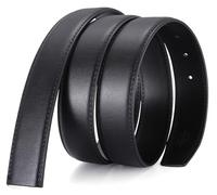 Nelbons Men's Leather Belt Strap Without Buckle, Strap Only 2.8/3.0/3.2/3.5/3.8cm（5size） wide,replacement belt