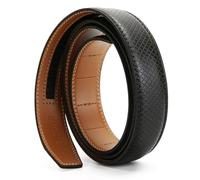 Nelbons Men's Leather Ratchet Belt Strap Only 30mm 1 1/8",Leather Belt without Buckle,replacement belt… (C-black, UP TO Waist:44'')