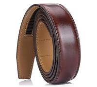 Nelbons Men's Leather Ratchet Belt Strap Only 30mm 1 1/8",Leather Belt without Buckle,replacement belt… (C-Brown, UP TO Waist:44'')