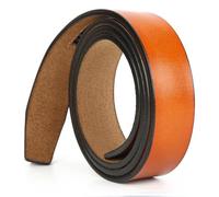 Nelbons Men's Leather Ratchet Belt Strap Only 35mm 1 3/8,Leather Belt without Buckle…（C-Red Brown-4，130CM/UP TO Waist:44''）