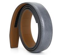Nelbons Men's Leather Ratchet Belt Strap Only 35mm 1 3/8,Leather Belt without Buckle… (E-gray-2, 130CM/UP TO Waist:44'')
