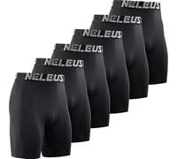 NELEUS 3 or 6 Pack Compression Shorts for Men Spandex Sport Shorts Running Athletic Workout Performance Baselayer Underwear, 6011 Black (6 Pcs), M