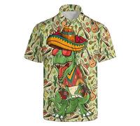 NELife Golf Shirts for Men Printed Dry Fit Short Sleeve Performance Polo Shirts Moisture Wicking Collared Tennis T-Shirt, Style-50, 3XL