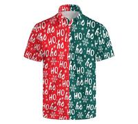NELife Golf Shirts for Men Printed Dry Fit Short Sleeve Performance Polo Shirts Moisture Wicking Collared Tennis T-Shirt, Christmas Style 59, 3XL