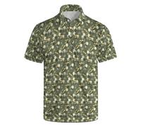NELife Golf Shirts for Men Printed Quick Dry Short Sleeve Performance Polo Shirts Moisture Wicking Collared Tennis T-Shirt, Bee Honeycomb Camo, XXL