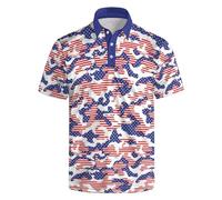 NELife Men's Polo Shirt Funny Golf Shirts Dry Fit Print Performance Short Sleeve Collared Golf Polo Shirts for Men, S-4XL, White-american Flag, XL