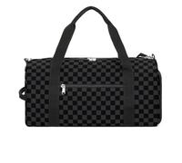 NELife Victorian Gothic Black Skull Sport Gym Duffle Travel Bag with Shoe Compartment,Wet Pocket for Men And Women, Checkered flag, One Size