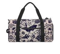 NELife Victorian Gothic Black Skull Sport Gym Duffle Travel Bag with Shoe Compartment,Wet Pocket for Men And Women, Bat Flower, One Size