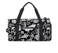 NELife Victorian Gothic Black Skull Sport Gym Duffle Travel Bag with Shoe Compartment,Wet Pocket for Men And Women, Black Bat, One Size