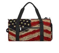 NELife Victorian Gothic Black Skull Sport Gym Duffle Travel Bag with Shoe Compartment,Wet Pocket for Men And Women, America Flag, One Size