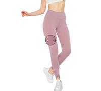 NELIS HOME High Waisted Ribbed Gym Leggings, Elastic Tummy Control Leggings for Women, Stretch Fit Comfort Women's Leggings, Workout, Daily Leisure (as8, Alpha, m, Slim, Regular, Rose, Fitted)