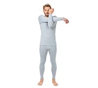 NELIS HOME Thermal Underwear Mens - Breathable and Fleece Heated Clothing, with Quick-Dry, Long Sleeve and Long Johns for Any Outdoor Works During Cold Winter Days (Silver Grey, Medium)
