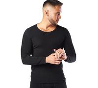 NELIS HOME Thermal Underwear Mens - Breathable and Fleece Heated Clothing, with Quick-Dry, Long Sleeve and Long Johns for Any Outdoor Works During Cold Winter Days (Black-TOP, Medium)