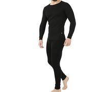 NELIS HOME Thermal Underwear Mens - Breathable and Fleece Heated Clothing, with Quick-Dry, Long Sleeve and long johns for any Outdoor Works during Cold Winter days (Black, M)