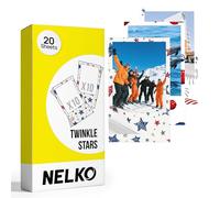 Nelko 52.3x90mm (2.06"x3.54") Premium Photo Paper, 20-Pack Genuine PP01 Pocket Printer Paper, Sticky Back Picture Paper, Compatible with Nelko PP01 Photo Printer, Easy to Peel Off, Twinkle Star