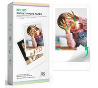 Nelko 52.3x90mm (2.06"x3.54") Premium Photo Paper, 50-Pack Genuine PP01 Pocket Printer Paper, Sticky Back Picture Paper, Compatible with Nelko PP01 Photo Printer, Easy to Peel Off, White