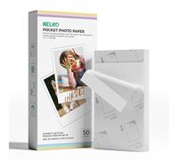 Nelko 52.3x90mm (2.06"x3.54") Premium Photo Paper, 50-Pack Genuine PP01 Pocket Printer Paper, Sticky Back Picture Paper, Compatible with Nelko PP01 Photo Printer, Easy to Peel Off, White
