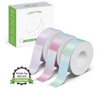 NELKO Genuine P21 Label Maker Tape, Adapted Label Print Paper, 12x40mm (0.47"x1.57"), Standard Laminated Office Labeling Tape Replacement, Multipurpose of P21, 180 Tapes/Roll, 3-Roll(Starry Sky)