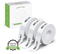 NELKO Genuine P21 Label Maker Tape, Adapted Label Print Paper, 14x40mm (0.55"x1.57"), Standard Laminated Office Labeling Tape Replacement, Multipurpose of P21, 180 Tapes/Roll, 3-Roll, White