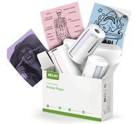 Nelko Genuine Self-Adhesive Thermal Printer Stickers, Compatible with PM230 Mini Sticker Printer, Black on White, 54mmx3.5m Mini Sticker Printer Paper for Journal, Photos, 3 Rolls, Blue Pink Purple