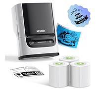 Nelko Label Maker Machine with Tape, PM220 Bluethooth Label Printer, 2 Inch Portable Thermal Printer for Small Business, Logo, Clothing, Sticker Printer for Phones & PC, with 3 Labels, White