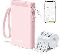 Nelko Label Maker Machine with Tape, P21 Bluetooth Label Printer with 3 Tapes, Wireless Mini Label Makers with Multiple Templates Icon Font Custom for School Office Home, Pink