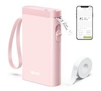 Nelko Label Maker Machine with Tape, P21 Portable Bluetooth Label Printer, Wireless Handheld Sticker Maker Mini Label Makers with Multiple Templates for Organizing Storage Barcode Office Home, Pink