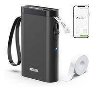 Nelko Label Maker Machine with Tape, P21 Portable Bluetooth Label Printer, Wireless Handheld Sticker Maker Mini Label Makers with Multiple Templates for Organizing Storage Barcode Office Home, Black