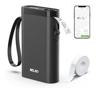 Nelko Label Maker P21 Portable Bluetooth Sticker Printer with Tape, Black | Wireless Mini Label Printer with Multiple Templates for School Office Home, Organizing Storage Barcode