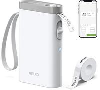 Nelko Label Maker Machine with Tape, P21 Portable Bluetooth Label Printer, Wireless Handheld Sticker Maker Mini Label Makers with Multiple Templates for Organizing Storage Barcode Office Home, White