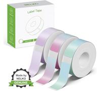 Nelko P21 Adhesive Label Maker Tape 0.55x1.57 Inch, Starry Sky, 3 Rolls | Genuine label print paper, 14×40mm size, 180 labels per roll, laminated replacement, multipurpose for home, office & school