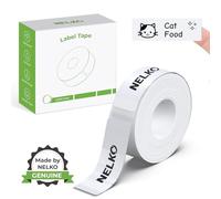 Nelko P21 Adhesive Label Maker Tape 0.55x2.95 Inch, White, 1 Roll | Genuine label print paper, 14×75mm size, 180 labels per roll, laminated replacement, multipurpose for home, office & school