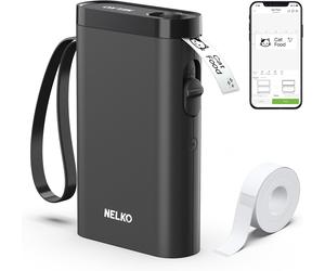 Nelko P21 Bluetooth Label Maker Portable Thermal Sticker Printer Black Mini