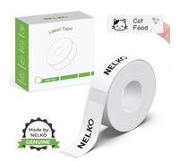 NELKO P21 Label Maker Tape, Adapted Label Print Paper, 14x40mm (0.55"x1.57"), Standard Laminated Office Labeling Tape Replacement, Thermal Label Tape for Home Office School, 180 Labels/Roll, White