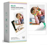 Nelko Photo Paper 2.06x3.54 Inch Work with PP01 Pocket Printer, 100 Sheets | Self-adhesive white photo paper, easy peel design, genuine fit for Nelko PP01 pocket printer, 52.3×90mm size, 100 Sheets
