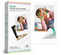 Nelko Photo Paper 2.06x3.54 Inch Work with PP01 Pocket Printer, 30 Sheets | Self-adhesive white photo paper, easy peel design, genuine fit for Nelko PP01 pocket printer, 52.3×90mm size, 30 pack