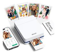 Nelko PP01 Instant Smartphone Photo Printer, Portable Mini Color Wireless Mobile Printer, Sticky-Back Photos, Bluetooth Compatible with iOS & Android Devices, Fun Editing App, Blue White