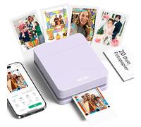 Nelko Photo Printer, PP01 Color Portable Mini Photo Printer, Instant Smartphone Inkjet Sticker Printer, Sticky-Back Photos, for iOS & Android, Picture Printer, Fun Editing Smart AI APP, Purple