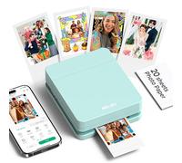 Nelko Photo Printer, PP01 Color Portable Mini Photo Printer, Instant Smartphone Inkjet Sticker Printer, Sticky-Back Photos, for iOS & Android, Fun Editing Smart AI APP, Green