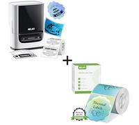 Nelko PM220 2 Inch Bluetooth Label Maker Kit with Round Gradient Tape, Includes Printer & Blue Green 50mm Waterproof Labels for Home, Gift, Organizing