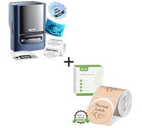 Nelko PM220 Bluetooth Label Maker Bundle Blue with Khaki Tape Includes Printer and 2 Roll 50mm Waterproof Labels for Home Retail Organizing
